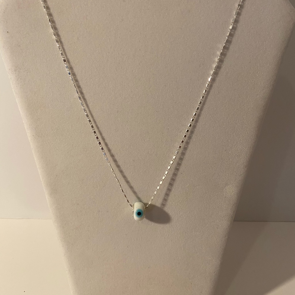 Plated Silver Evil Eye Pandora Necklace